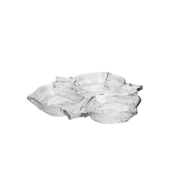 Petisqueira de Cristal Lyor Vintage com 3 Divisórias Transparente