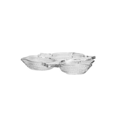 Petisqueira de Cristal Lyor Vintage com 3 Divisórias Transparente