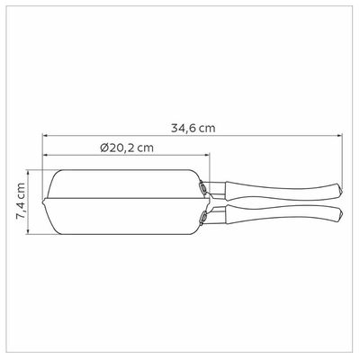 Omeleteira Alumínio Antiaderente Starflon Tramontina Frigideira Dupla 20cm Vermelho