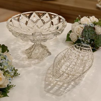 Centro de Mesa Lyor em Cristal Deli Diamond - 32,5 x 19,5cm Cristal