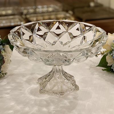 Centro de Mesa Lyor em Cristal Deli Diamond - 32,5 x 19,5cm Cristal