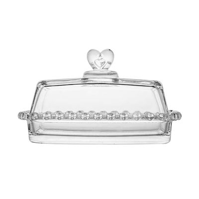 Manteigueira de Cristal Lyor com Tampa Coração Transparente