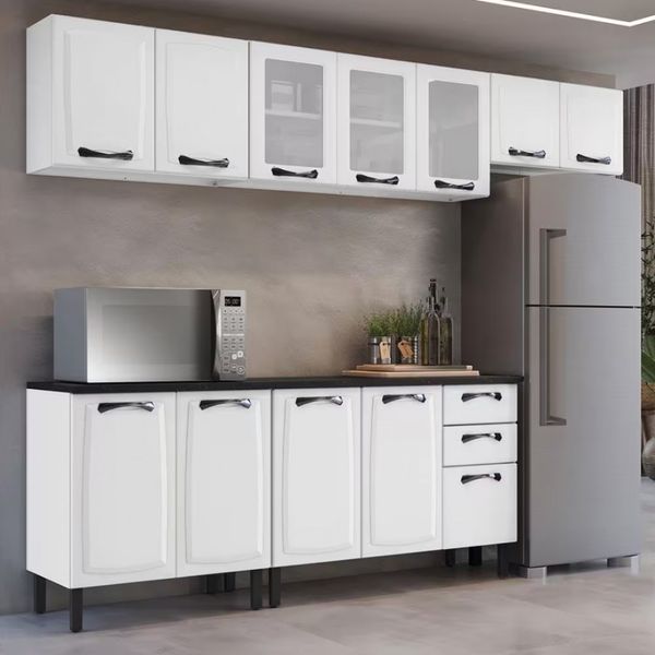 Cozinha Compacta New Premium com 12 Portas, 2 Gavetas e 10 Prateleiras - 280cm de Largura Itatiaia Branco