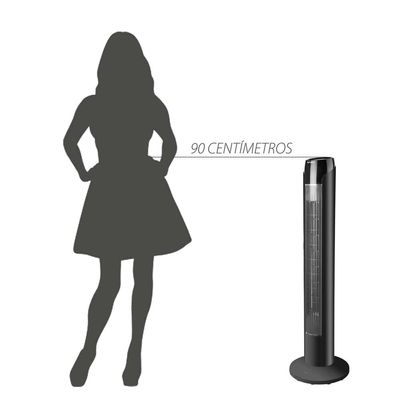 Ventilador de Torre 90cm Spirit SKY com 3 Velocidades, Controle Remoto e Timer de até 7h30 Preto / 110V
