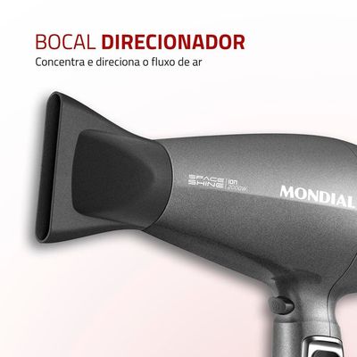 Secador de Cabelos Mondial Space Shine SC-20 2000W Cinza / 110V