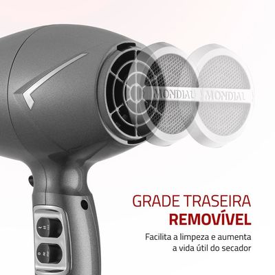 Secador de Cabelos Mondial Space Shine SC-20 2000W Cinza / 110V