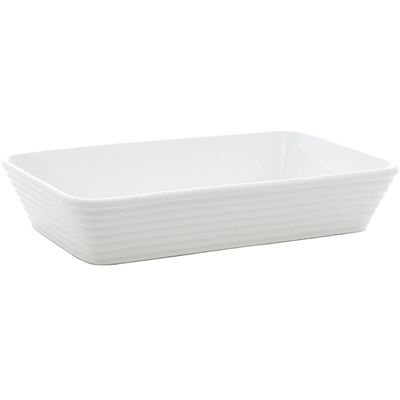 Kit 2 Refratários Línea de Porcelana Branca 29x20x5cm Lyor Travessa para Lasanha