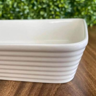 Kit 2 Refratários Línea de Porcelana Branca 29x20x5cm Lyor Travessa para Lasanha