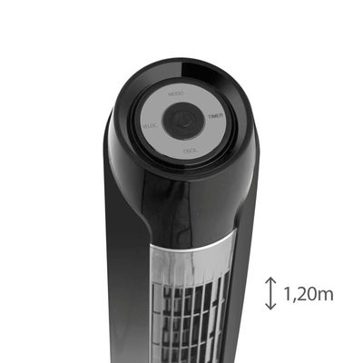 Ventilador de Torre 120cm Spirit SKY com 3 Velocidades, Controle Remoto e Timer de até 7h30 Preto / 110V