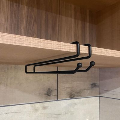 Suporte Porta Taças de Encaixe 26cm Organizador de Taças Suspenso Preto Fosco