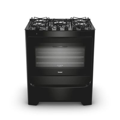 Fogão 5 Bocas Consul CFS5VBE com Mesa de Vidro e Acendimento Automático Preto / Bivolt
