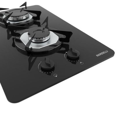 Cooktop À Gás 2 Bocas Ndl Vidro Flange Inox Preto Bivolt Bivolt