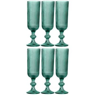 Conjunto de Taças L`Hermitage Cameratta em Vidro 160ml - 6 Peças Verde