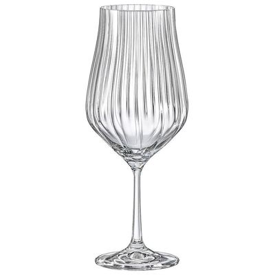 Conjunto de Taças para Água Bohemia Tulipa Optic em Cristal 550ml - 6 Peças Transparente