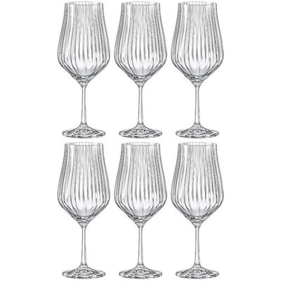 Conjunto de Taças para Água Bohemia Tulipa Optic em Cristal 550ml - 6 Peças Transparente
