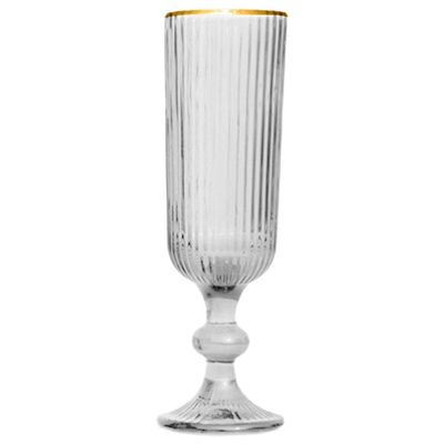 Conjunto de Taças L`Hermitage Cameratta em Vidro com Borda Dourada 160ml - 6 Peças Transparente