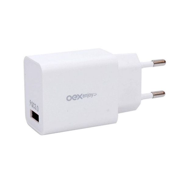 Carregador De Tomada Turbo Usb Oex Cg202 - 18W Branco