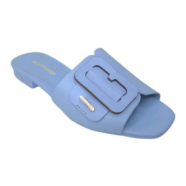 Tamanco Rasteiro Fem Bottero Couro Azul Pastel 342501/5 34 / Azul
