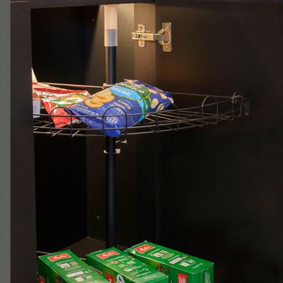 Cesto Giratório Duplo Meia Lua em 60cm para Canto Reto Preto Dimec Cozinha Casualle