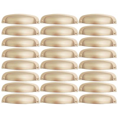 Kit 24 Puxadores Dourado 2773 Quebec Concha Torralba para Móveis Armários Gavetas