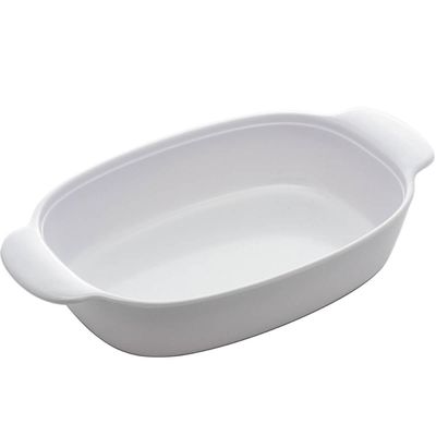 Kit 2 Travessas de Melamina Brancas 23cm Milão Lyor com Alças Laterais para Servir