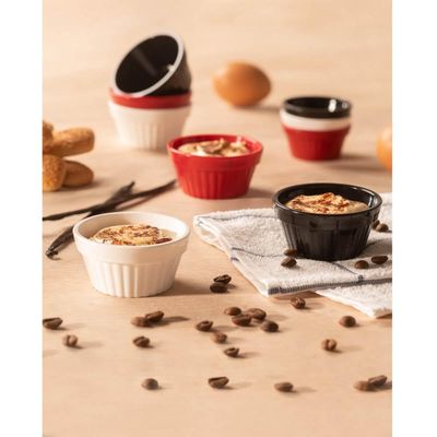 Conjunto 12 Ramekins Pretos Canelados 90ml Potes Bowls Pequenos Uno Coza em Polipropileno