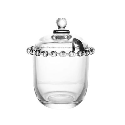Meleira de Cristal Lyor com Pegador em Formato de Coração e Tampa Colmeia Transparente