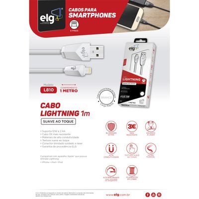 Cabo Lightning ELG L810 Branco 1m