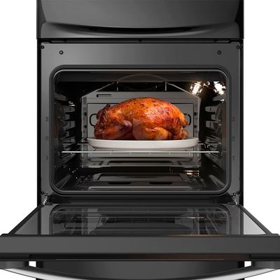 Fogão Continental 4 Bocas FC4GB Preto com Mesa de Vidro, Forno Eco Turbo e Grades de Ferro Fundido Preto / Bivolt