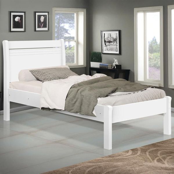 Cama de Solteiro Barreto Siena Branco