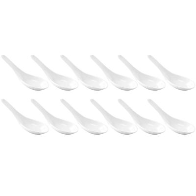 Kit 12 Colheres Japonesa Melamina Branca Haus Finger Food Petisco Couvert