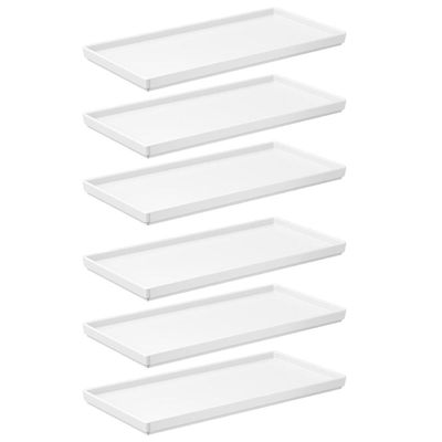Kit 6 Pratos 27x13cm Brancos Bandejas Decorativas Uno Coza Plásticas Servir Petiscos