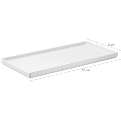 Kit 6 Pratos 27x13cm Brancos Bandejas Decorativas Uno Coza Plásticas Servir Petiscos