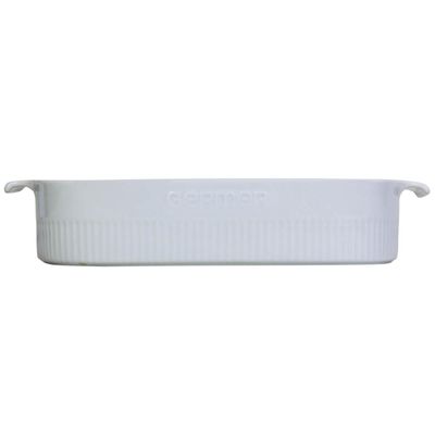 Travessa Retangular Porcelana 30x21cm Assar Servir Germer Branca Mesa Posta