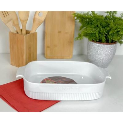 Travessa Retangular Porcelana 30x21cm Assar Servir Germer Branca Mesa Posta
