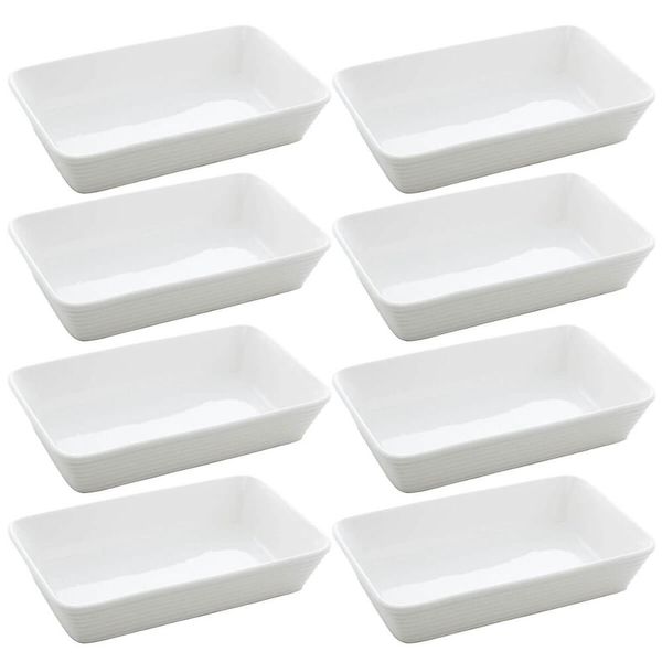 8 Travessas de Porcelana 26x17cm Refratários Restaurante Buf