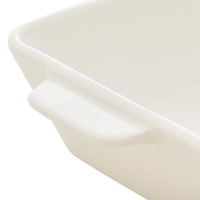 Refratário de Porcelana com Alça 28x17cm Basic Lyor Assadeira Travessa Média Branca