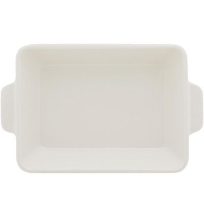 Refratário de Porcelana com Alça 28x17cm Basic Lyor Assadeira Travessa Média Branca