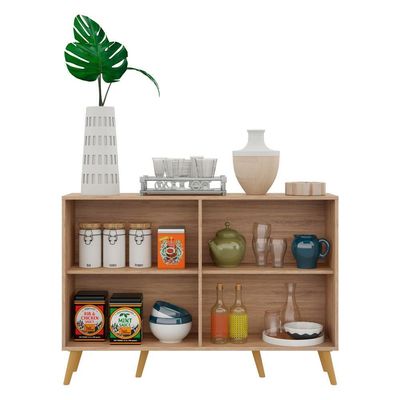 Aparador Buffet 4 Portas Com Pés Retrô Viena Rustic/natural