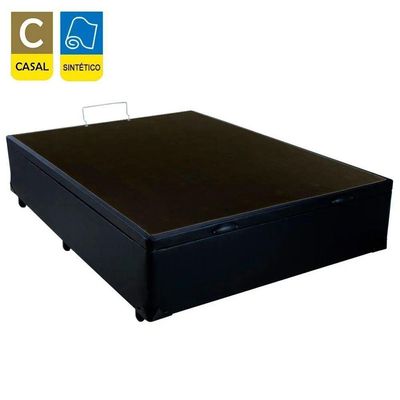Cama Box Baú Casal Sintético Serene Preto 138x188x44