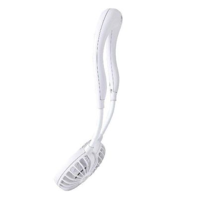 Ventilador Pescoço Usb Portátil Bateria Esporte Lazer Branco