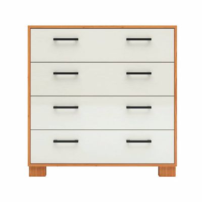 Gaveteiro Cômoda 4 Gavetas em MDF W344 Freijó Off White 90 cm Dalla Costa