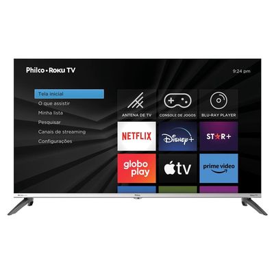 Smart TV LED 42 Philco Full HD PTV42M9GR2CMB Roku TV, HDMI, USB e Wi-Fi Prata / Bivolt