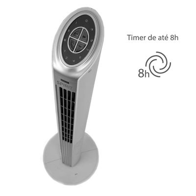 Ventilador de Torre Spirit TS1200 com 3 Velocidades, Função Oscilante e Controle Remoto Branco / 110V