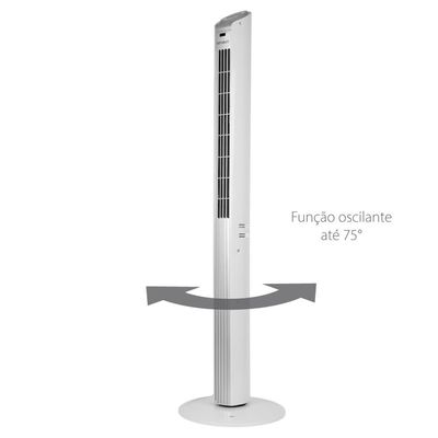 Ventilador de Torre Spirit TS1200 com 3 Velocidades, Função Oscilante e Controle Remoto Branco / 110V