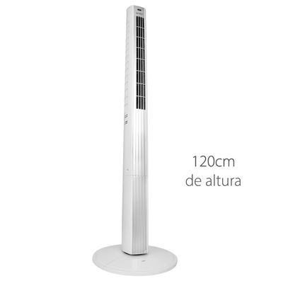 Ventilador de Torre Spirit TS1200 com 3 Velocidades, Função Oscilante e Controle Remoto Branco / 110V