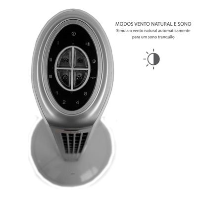 Ventilador de Torre Spirit TS1200 com 3 Velocidades, Função Oscilante e Controle Remoto Branco / 110V