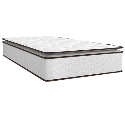 Cama Box de Solteiro Umaflex New Itália com Molas Ensacadas e Pillow Top D26 - 63x88x188cm Branco com Marrom