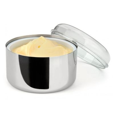 Manteigueira Para Pote 350g Porta Manteiga Inox Redonda Com Tampa Vision Forma
