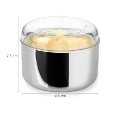 Manteigueira Para Pote 350g Porta Manteiga Inox Redonda Com Tampa Vision Forma